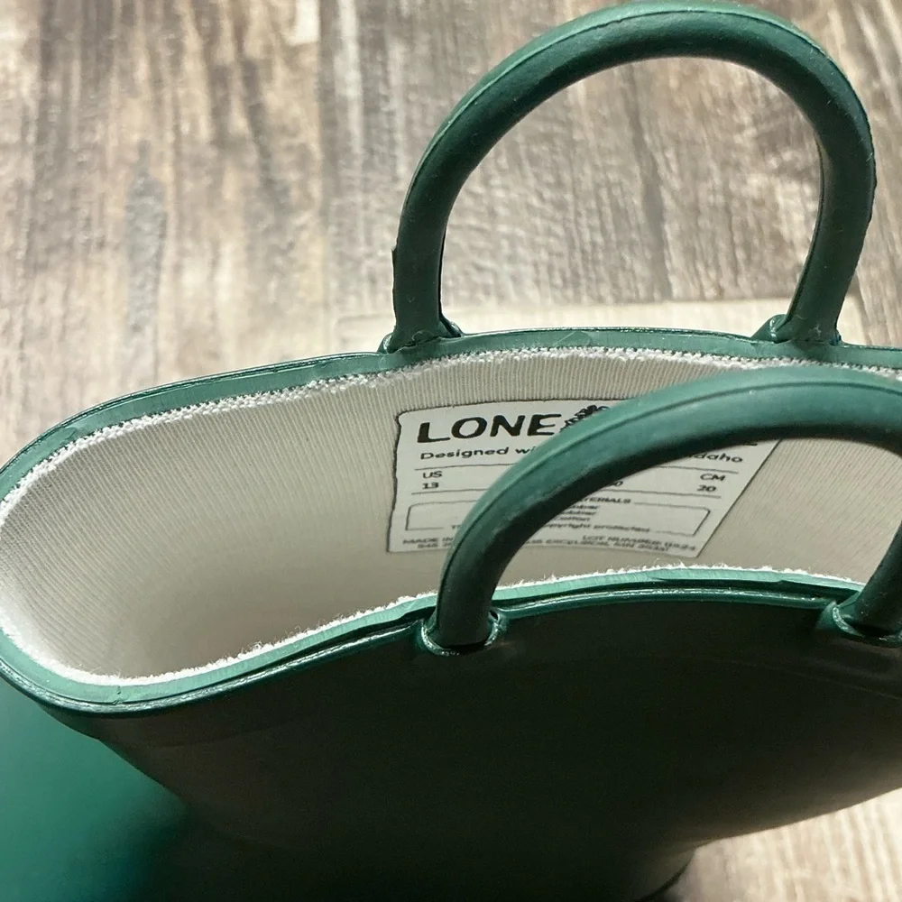 Lone Cone Children's Tall Green Rubber Rain Boots Size 13
